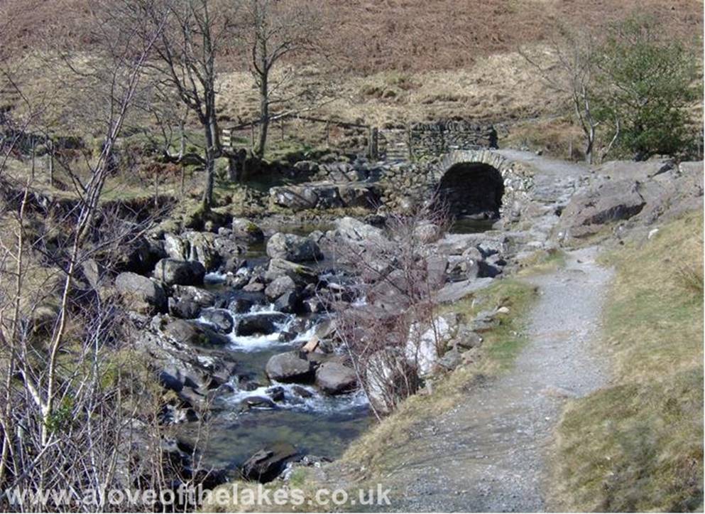 A love of the Lakes - Approaching Sweeden Bridge. From here the path veers left towards the lower slopes of Low Pike, its a case of just following it to start on the obvious
climb alongside the wall leading upwards
