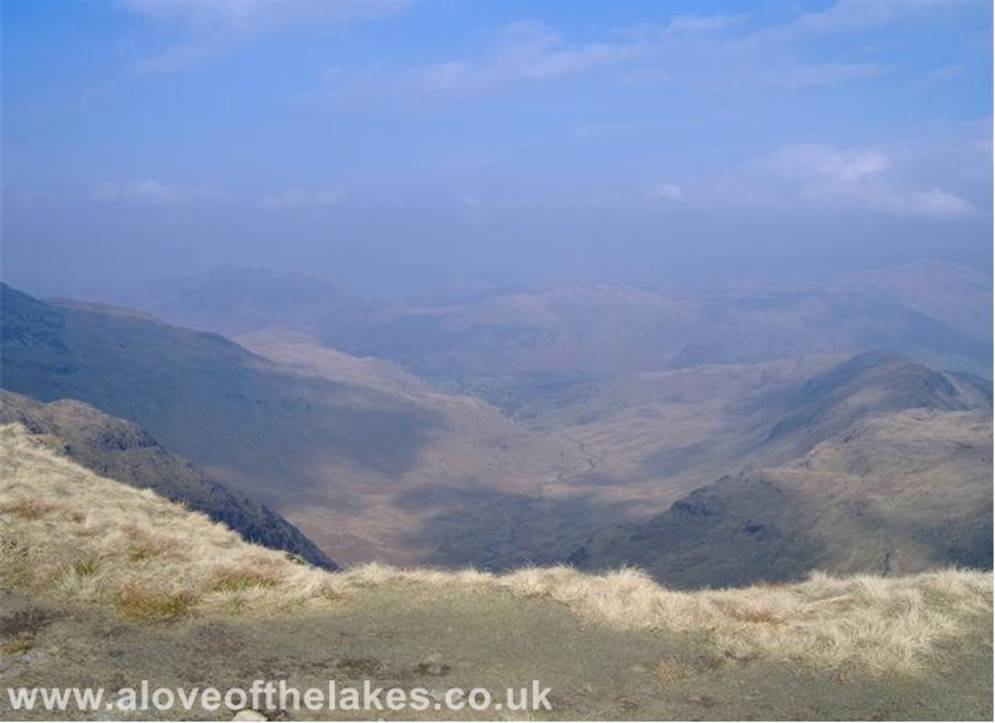 A love of the Lakes - Approaching the top of Fairfield and the Grizedale Valley to the north