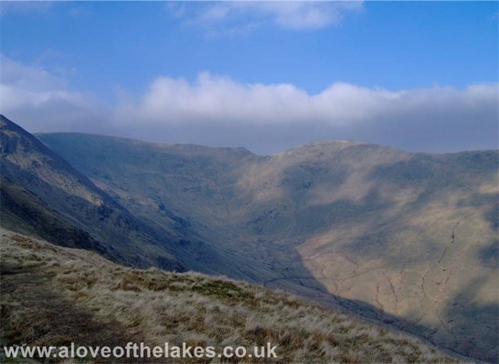 A love of the Lakes - Looking back towards Fairfield at the head of the valley and Hart Crag to the right