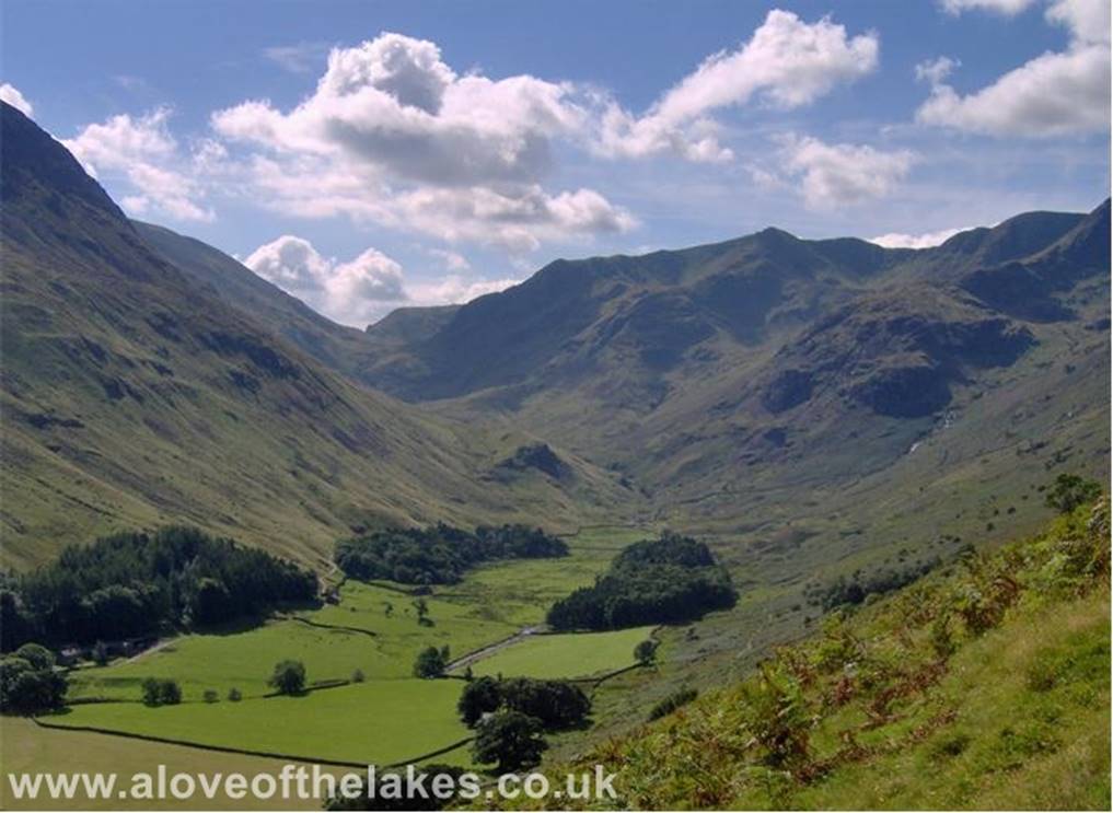 A love of the Lakes - Looking down the Grisedale Valley towards Dollywaggon Pike and Nethermost Pike from the path up the side of Birkhouse Moor