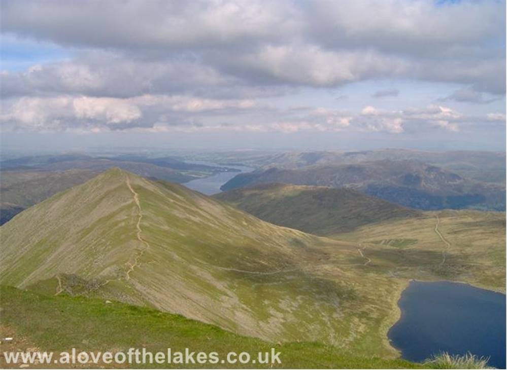 A love of the Lakes - Looking to Catstye Cam and the return route down Swirral Edge
