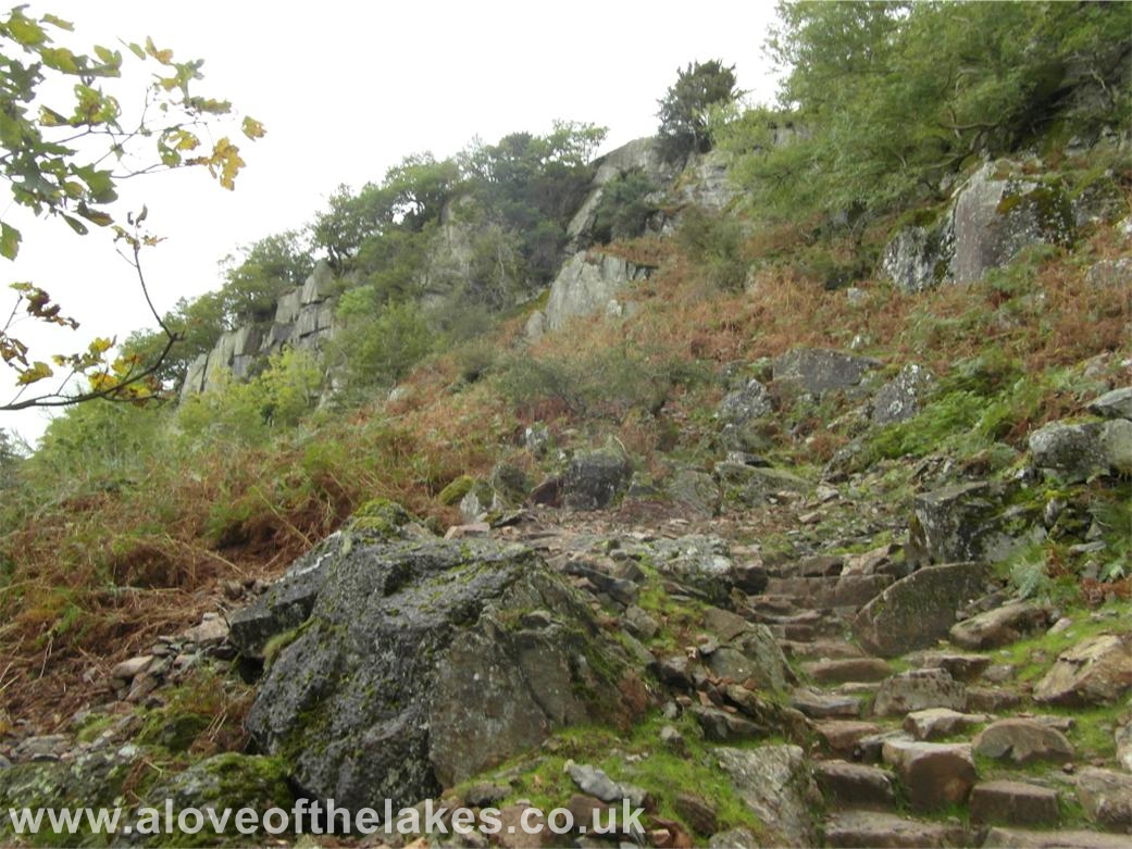 A love of the Lakes - The stone stairway leading up past Jackdaw Crag