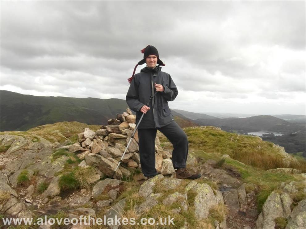 A love of the Lakes - Ste on the summit of Gibson Knott