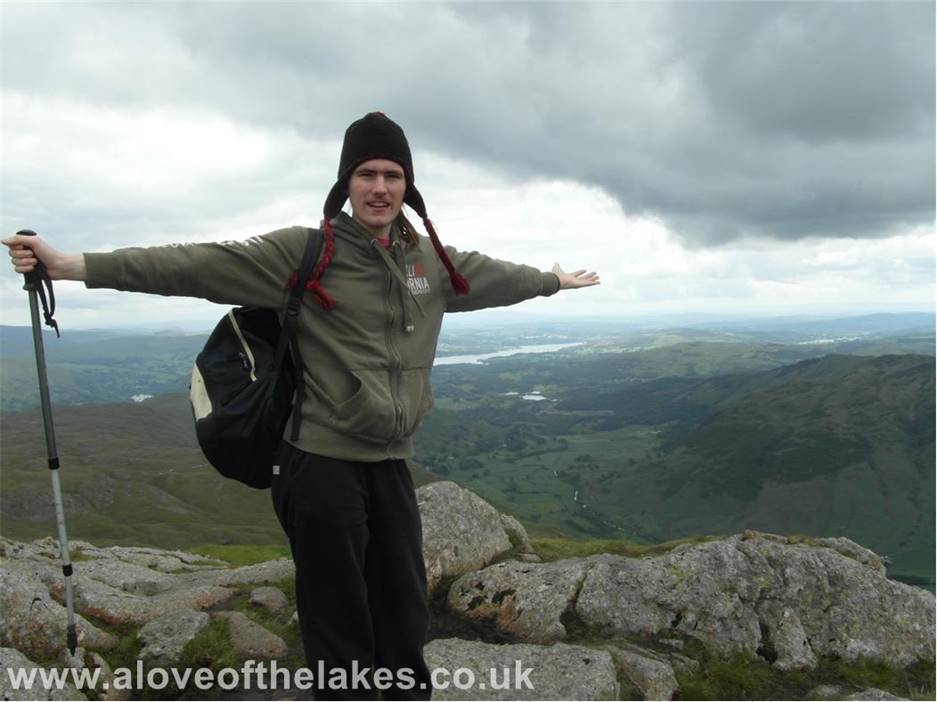 A love of the Lakes - Ste on the summit of Pavey Arc