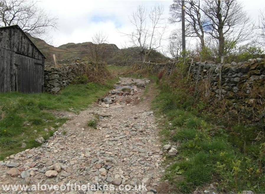 A love of the Lakes - The walk starts just near the church in the tiny hamlet of Kentmere. Car parking space is at a premium however a nearby farm offers one of its fields to use
for a 3 charge in a honesty bucket. Just near the church take the long stony track up to the Garburn Pass
