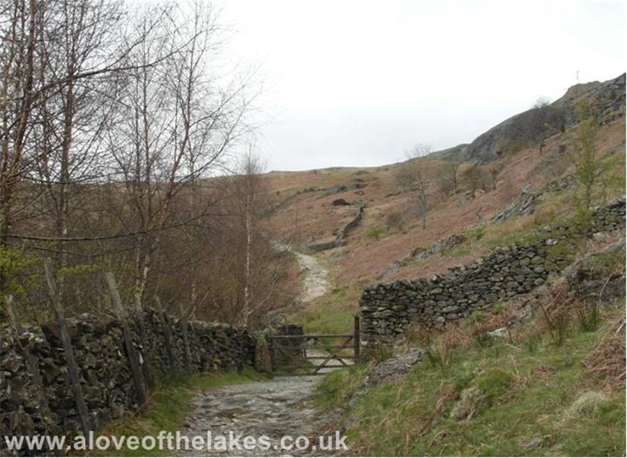 A love of the Lakes - The path continues through a handgate as it climbs more steeply towards the pass