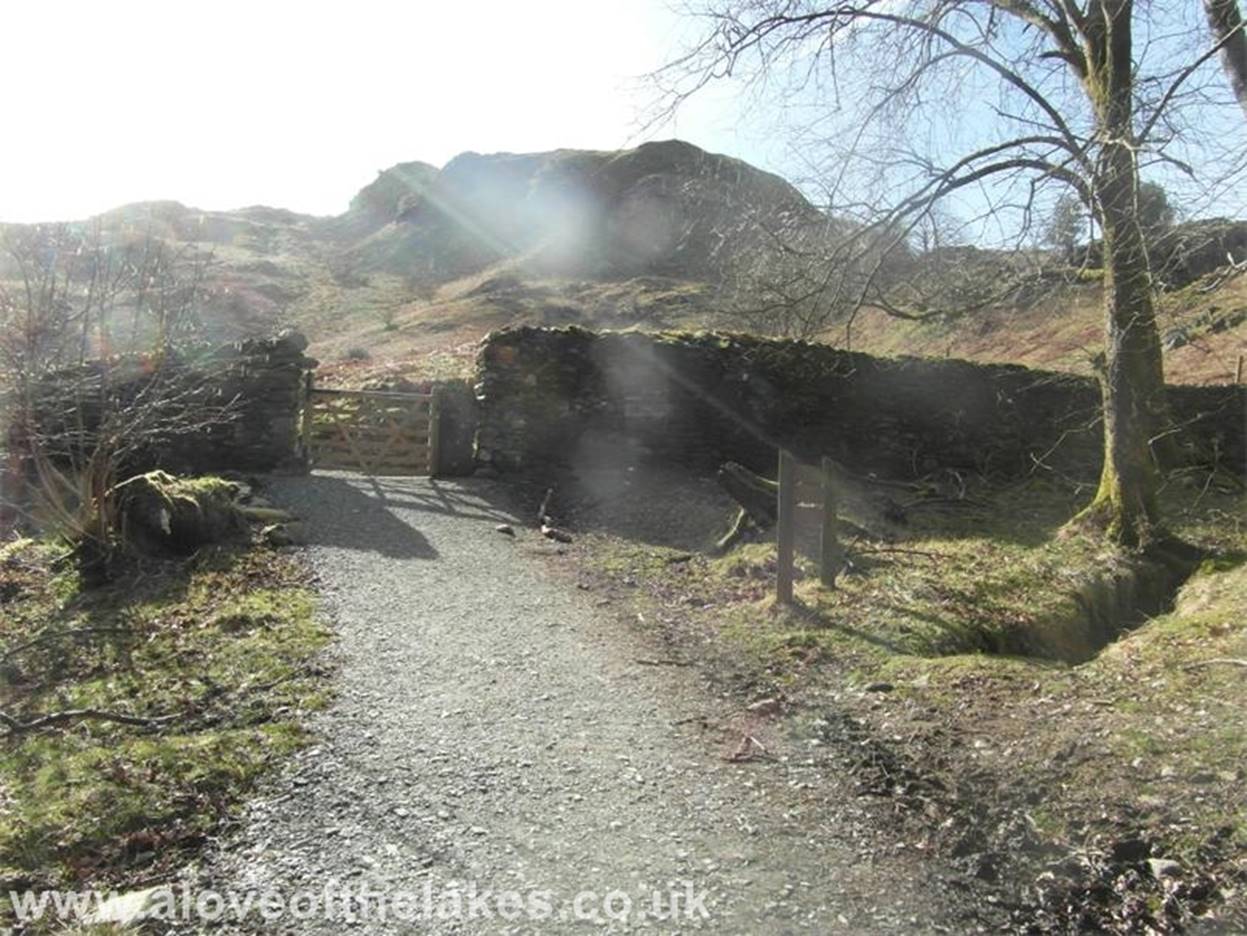 Through the hand gate and turn right to get on the start of Loughrigg Terrace