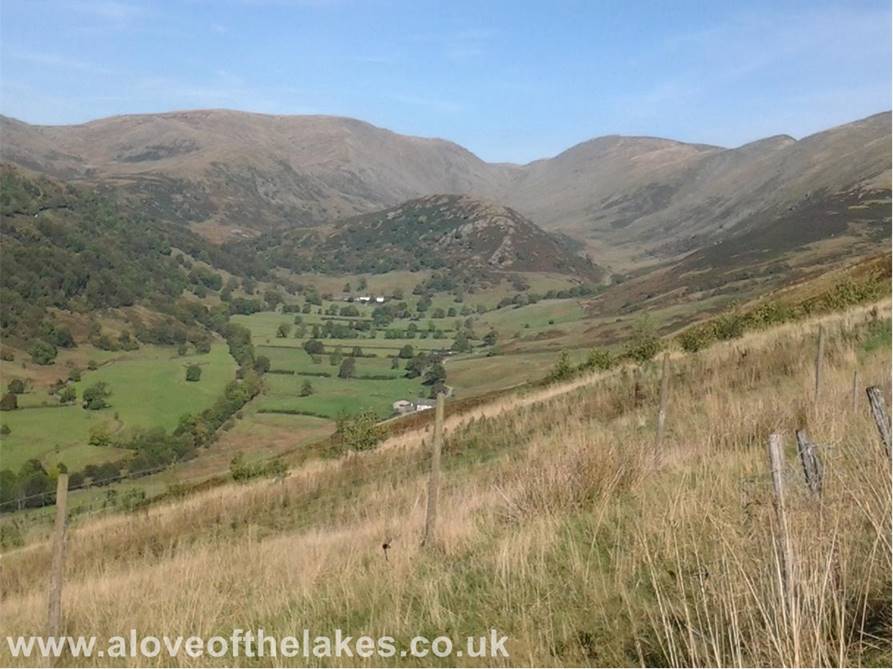 A love of the Lakes - Almost immediately the views open up from the Garburn Road, here the Troutbeck valley with 
the Tongue prominent in the middle
