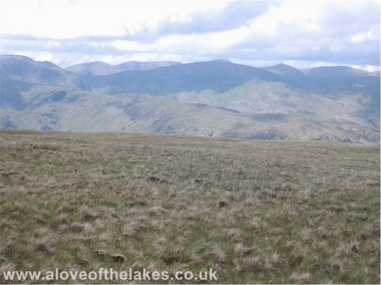 Looking over to the Helvellyn range as we level out a little after passing Hart Crag