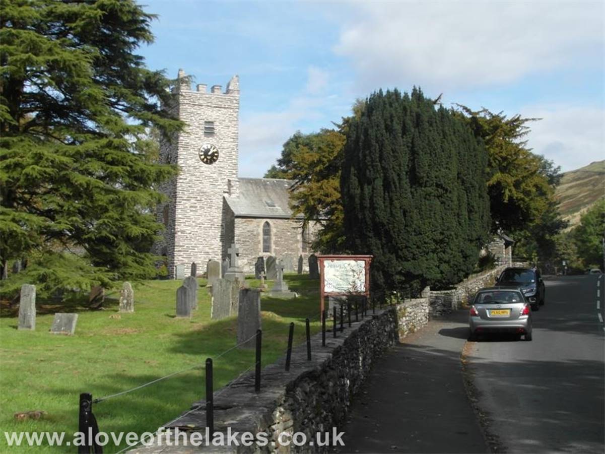 Jesus Church in Troutbeck is situated just a few yards north of a free and suitable parking place for about half a dozen vehicles

