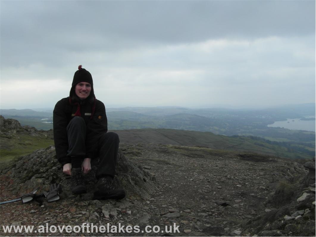 Ste on the summit of Wansfell Pike