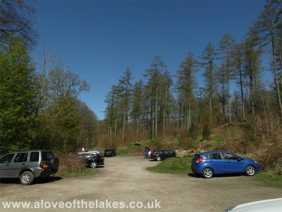 The car park at Great Wood in the Borrowdale valley is the starting point for this walk