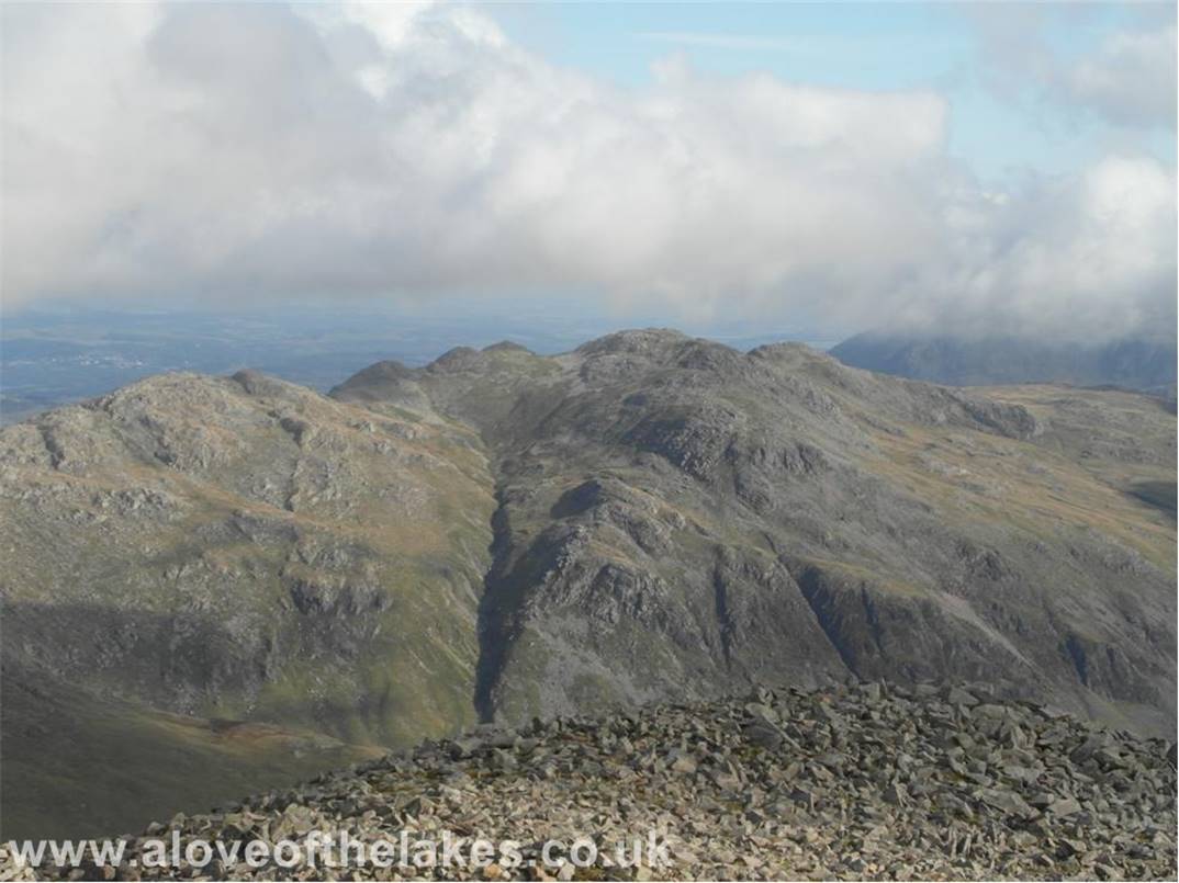 Looking East towards Crinkle Crags and Bowfell
