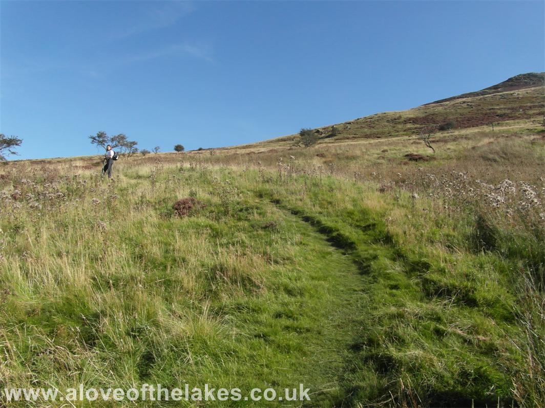 The path swings round to the left to take advantage of the easier slope