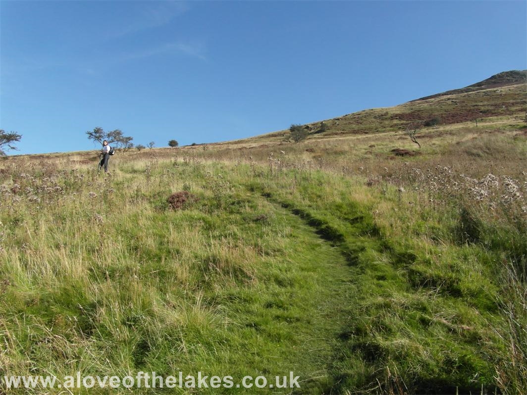 The path swings round to the left to take advantage of the easier slope