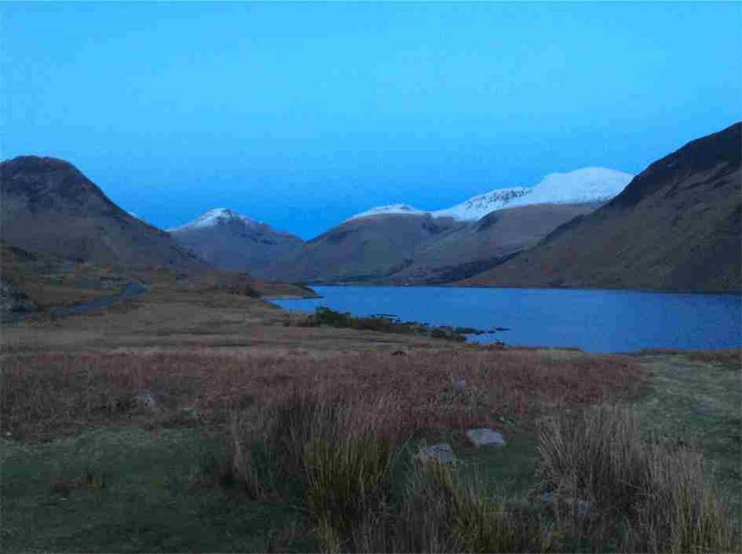 A lingering look back at dusk across Wast Water