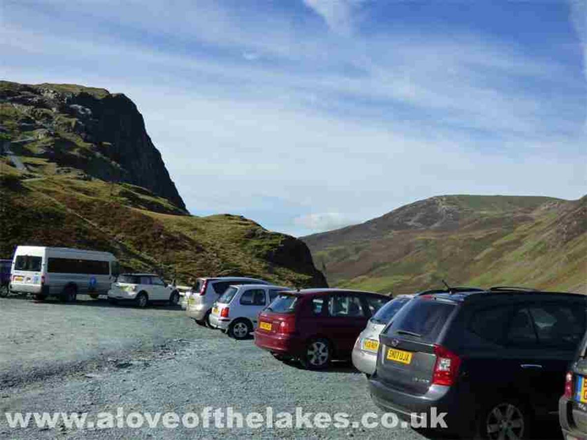 The walk starts from the car park at the Honister Slate Mine