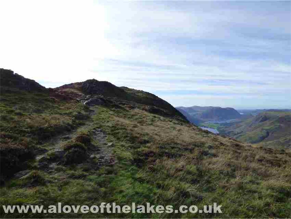 From Honister Crag, the path leads towards the true summit