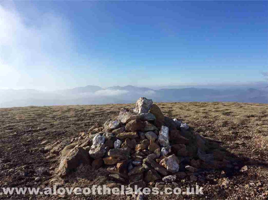 Its difficult to tell which is the higher cairn on the summit of Stybarrow Dodd, there is one that is slightly off the main path