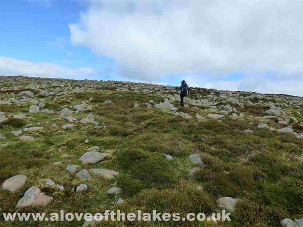 Eventually, flatter ground is reached as we near the summit