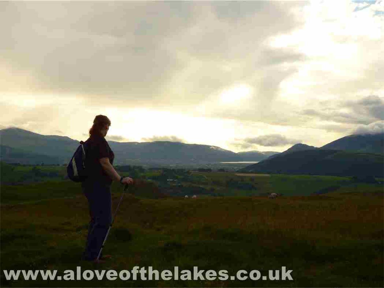 Sue takes a breather to look out towards Bassenthwaite Lake