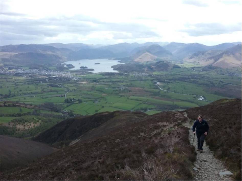 Looking back to Derwent Water from the upper reaches of the path