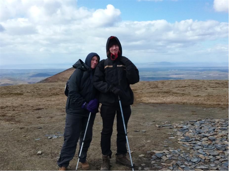 On the summit of Carl Side at 2,420 feet  freezing cold