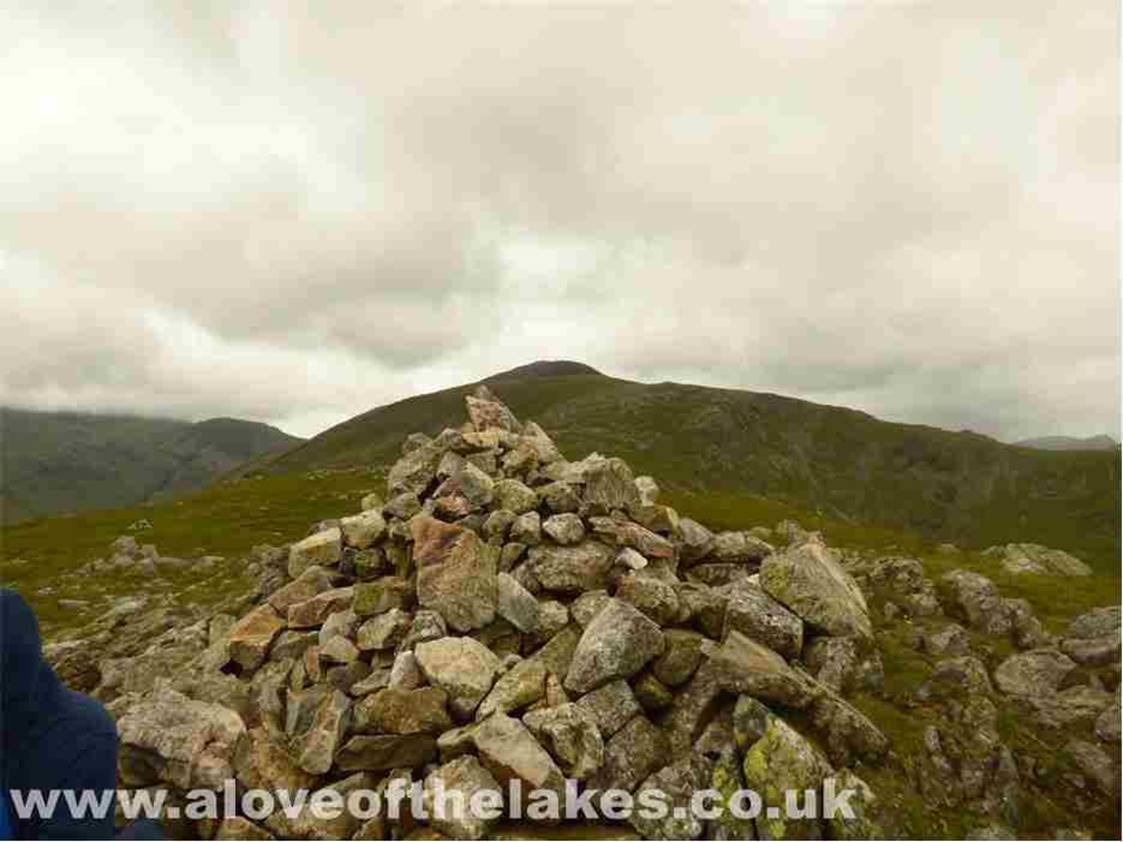Looking towards Green Gable and peeking out above is Great Gable from the summit of Base Brown

