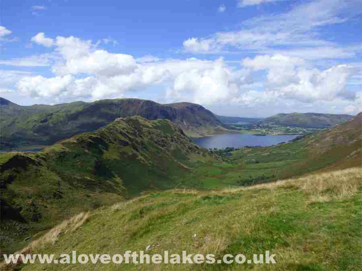 Looking North Eastwards across Crummock Water and in the distance Loweswater