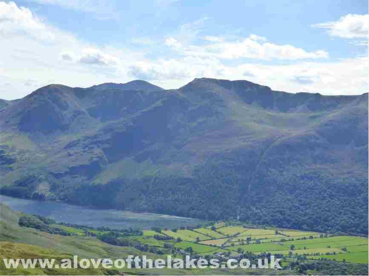 Looking over Buttermere to (l to r)  High Crag, High Stile and Red Pike with Pillar peeping over the top
