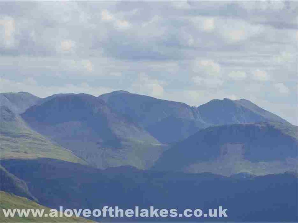 A close up on Great Gable, Scafell Pike, Lingmell and Scafell