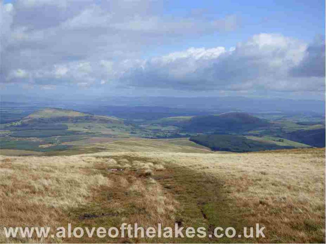 Looking back down the path towards Great Mell Fell and Little Mell Fell