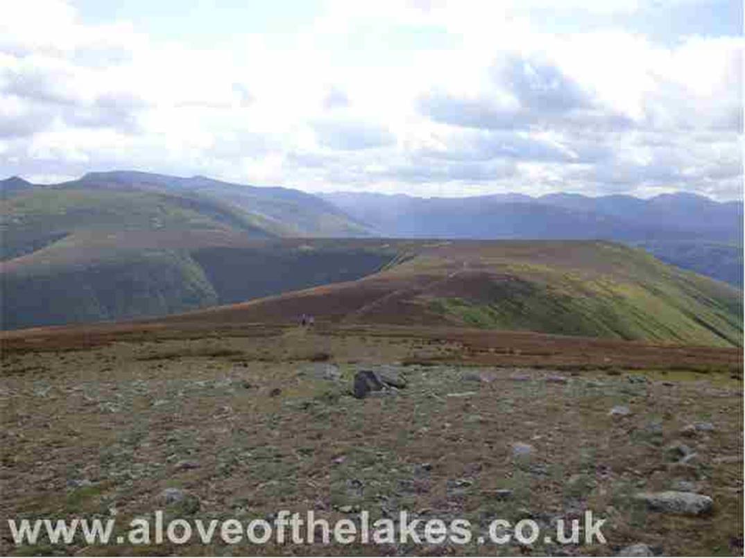 From the summit of Great Dodd the ridge path to Watsons Dodd swings round to the right just over three quarters
of a mile away
