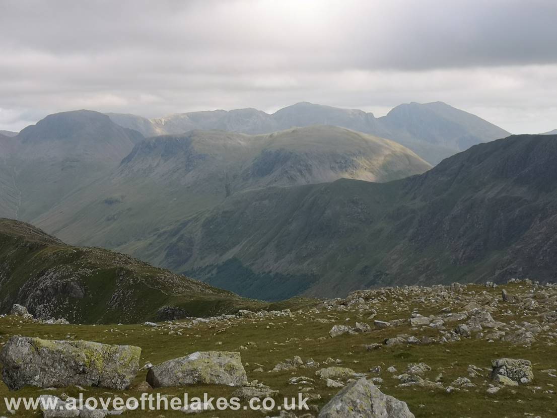 A love of the lakes - looking to Scafell group from High Stile summit