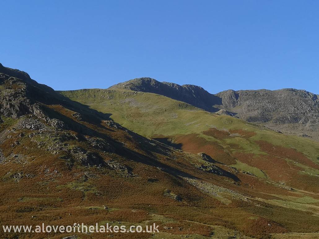 Looking over to Bowfell from the track