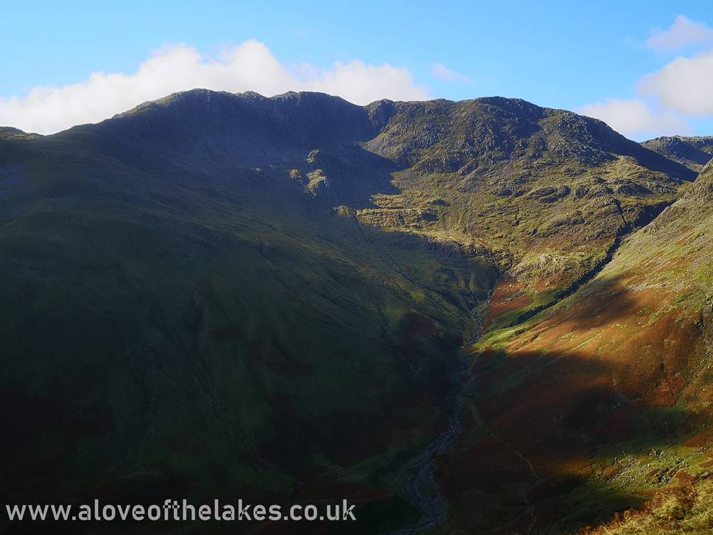 Looking across to Bowfell from the track

