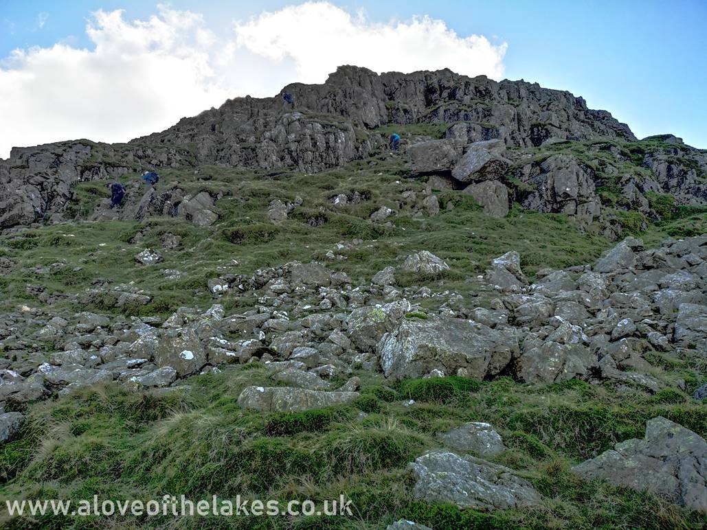 The scrambly section of the climb to the summit