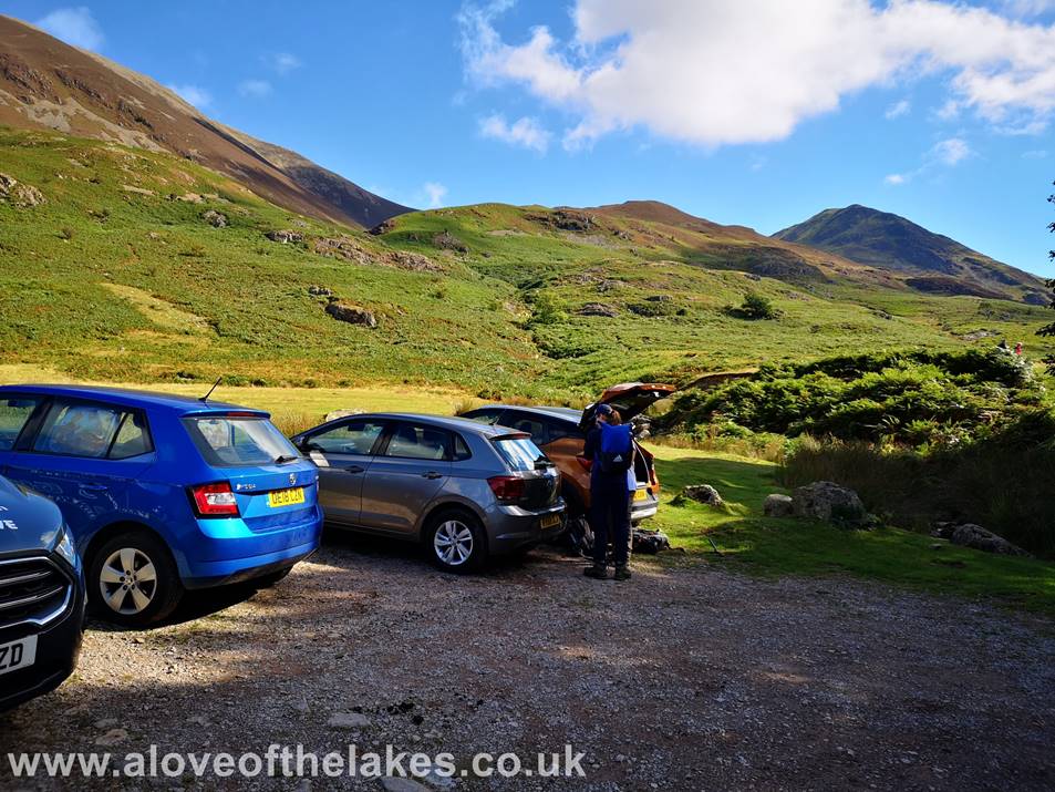There are two small car parks (free of charge) – this one is right by the side of the Beck