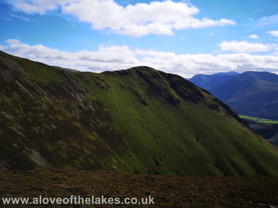 Looking across to Whiteless Pike from the scree path