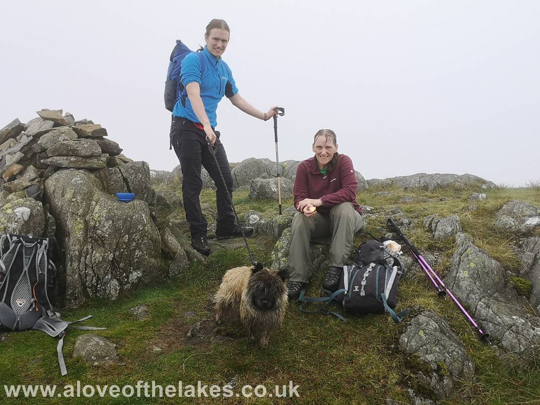 A love of the Lakes - Three drowned rats on the summit of Hard Knott (plus one behind the lens) 