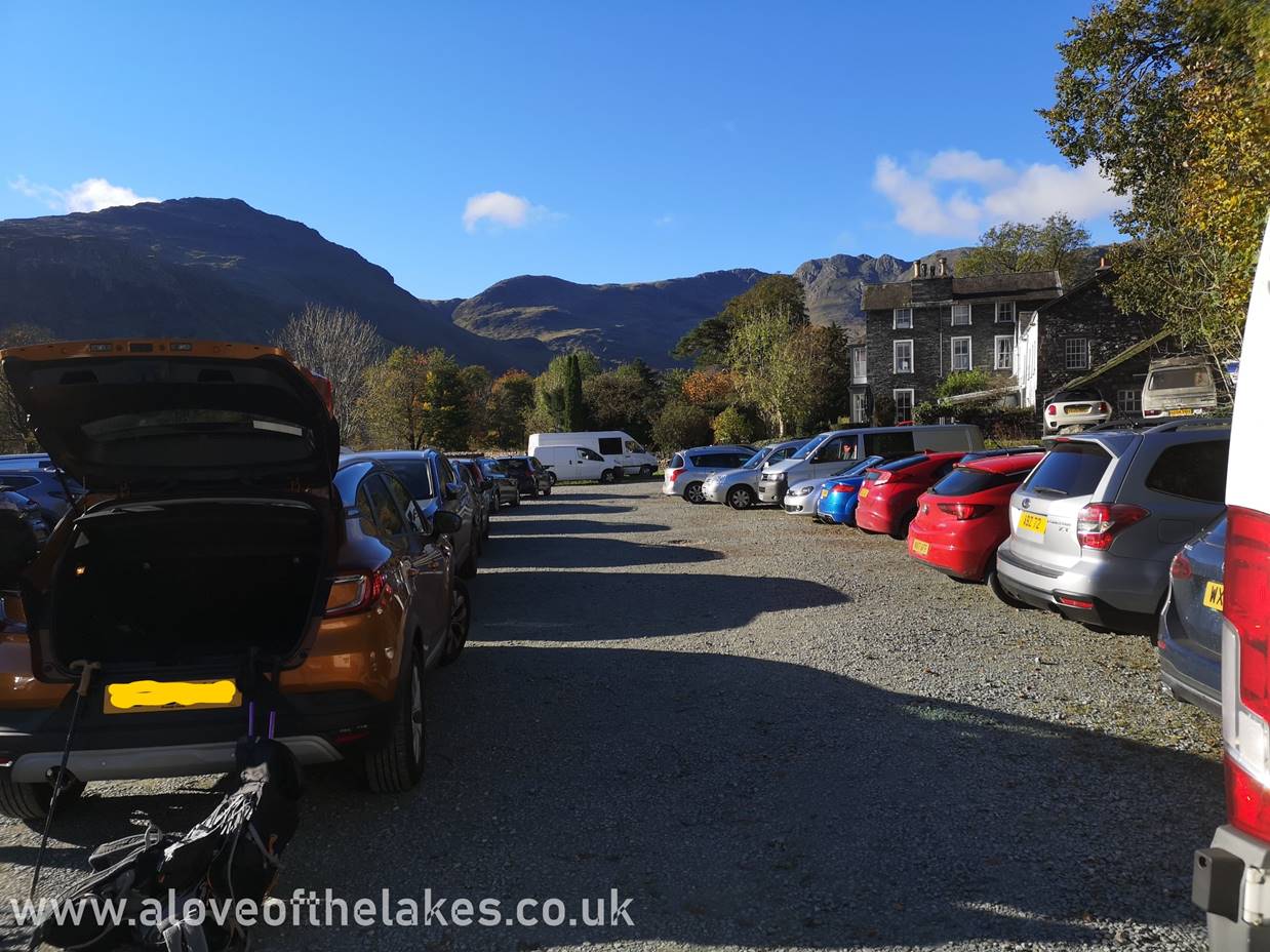 The car park at ODG Hotel is the start point for this walk. At time of writing, it was £7.50 all day, however, this car park gets very full
very early on in the day. We were lucky to claim one of the last few spots
