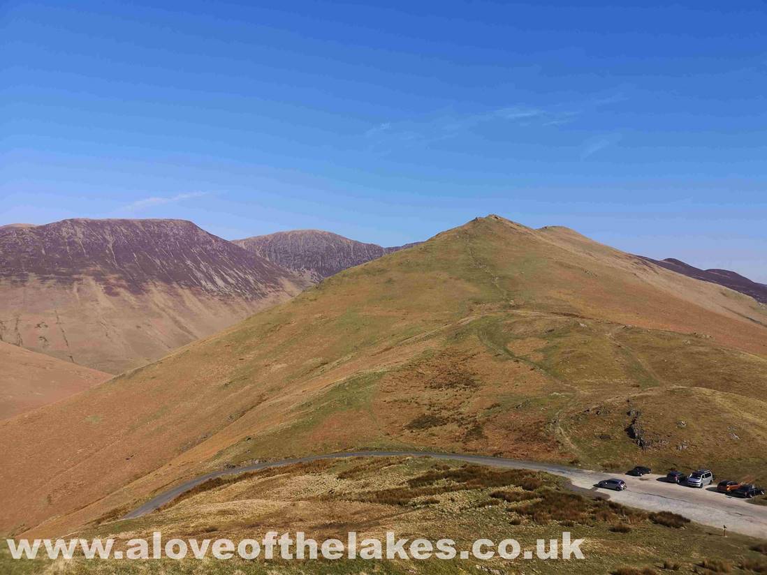 Looking back to the car park and Knott Rigg from the path