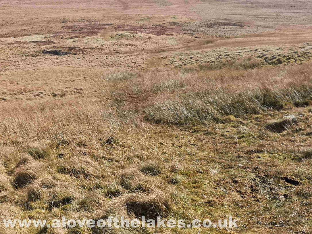 The boggy path across Buttermere Moss is easily discernible