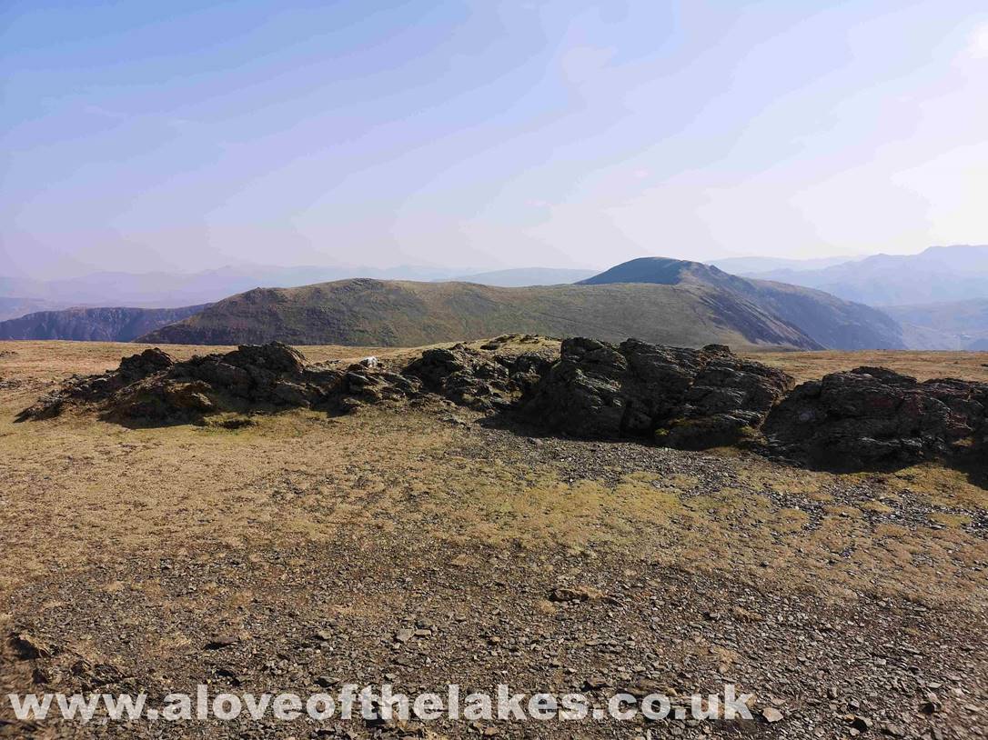 The summit of Robinson with a view of the other 2 peaks we will be visiting Dale Head (r) and Hindscarth (l) 