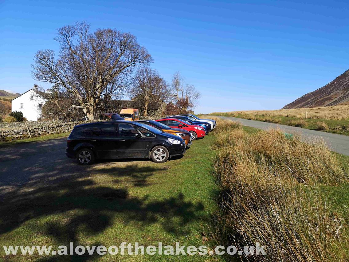 There is a free car park at Lanthwaite Green with space for around a dozen cars. This is the start point for the walk