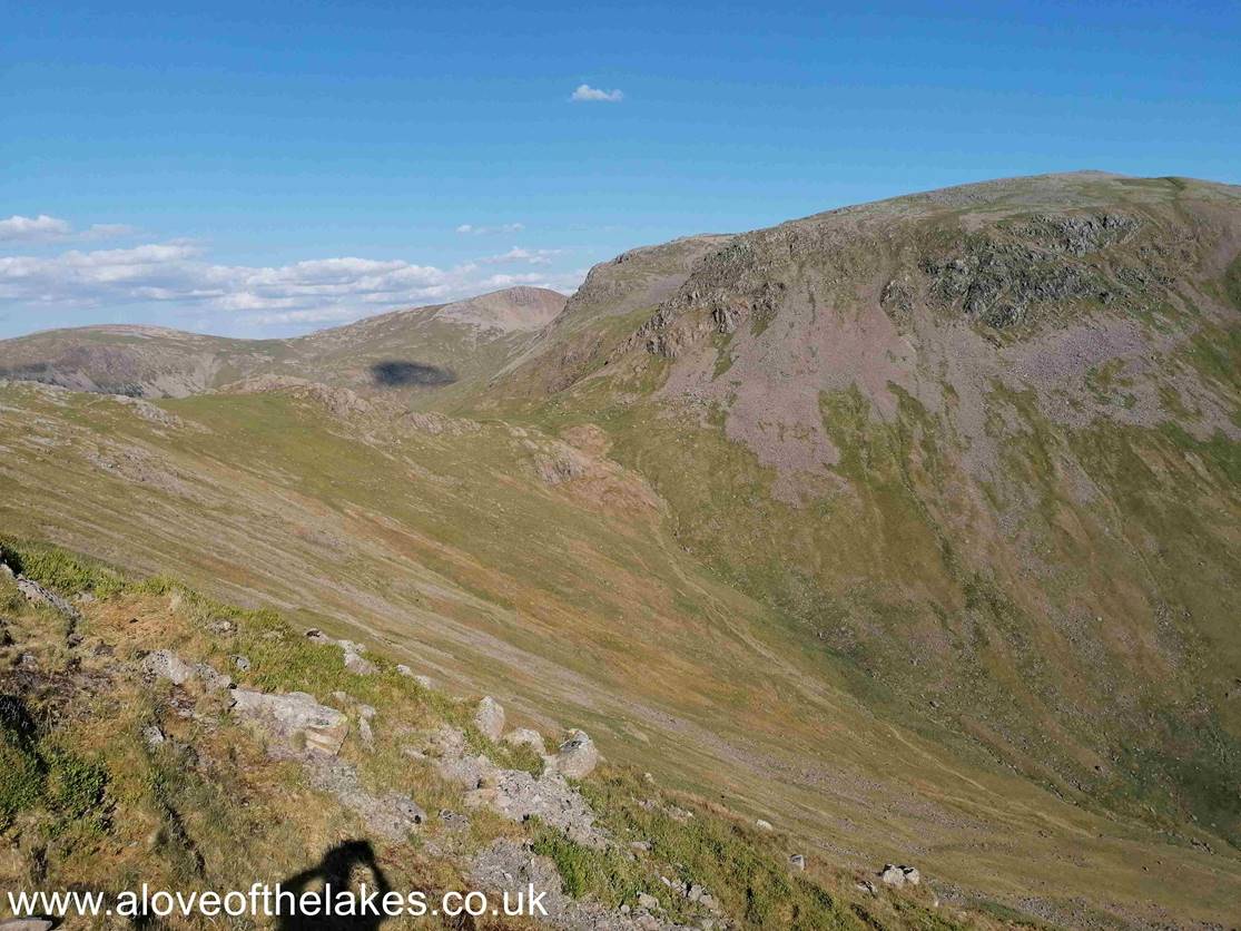Looking Stead and the Black Sail Pass path back down to Wasdale Head