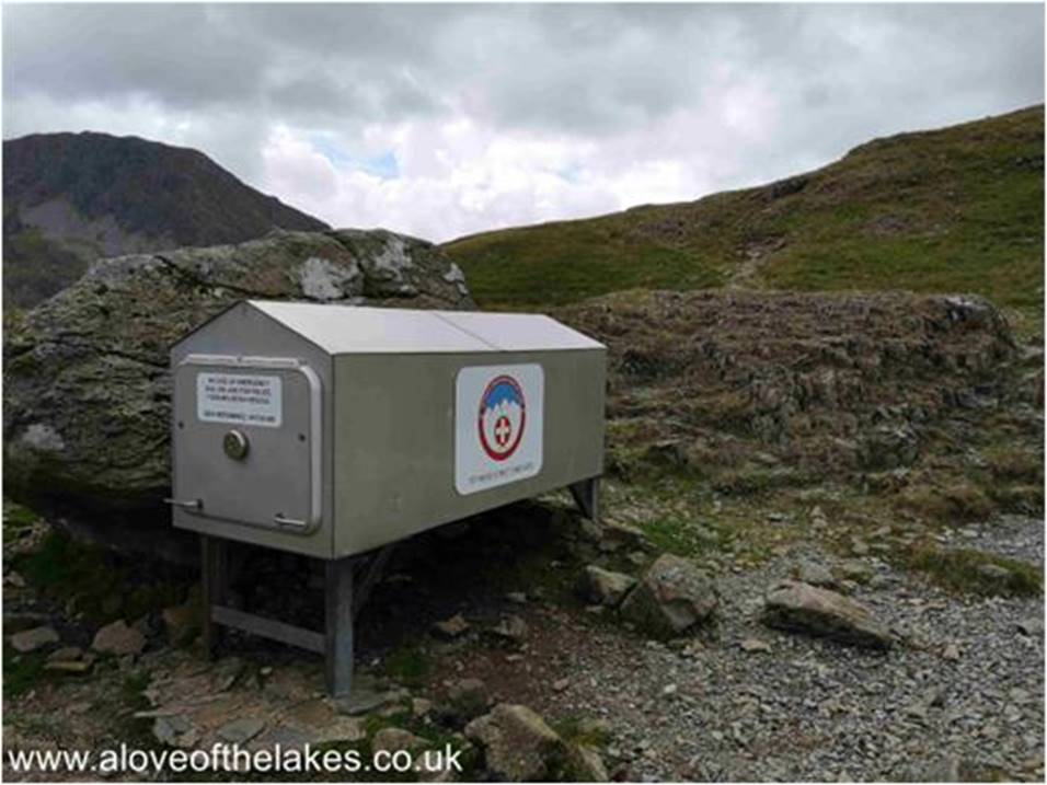 The Stretcher Box as deployed by the Keswick MRT, now the REAL climbing starts !!!
