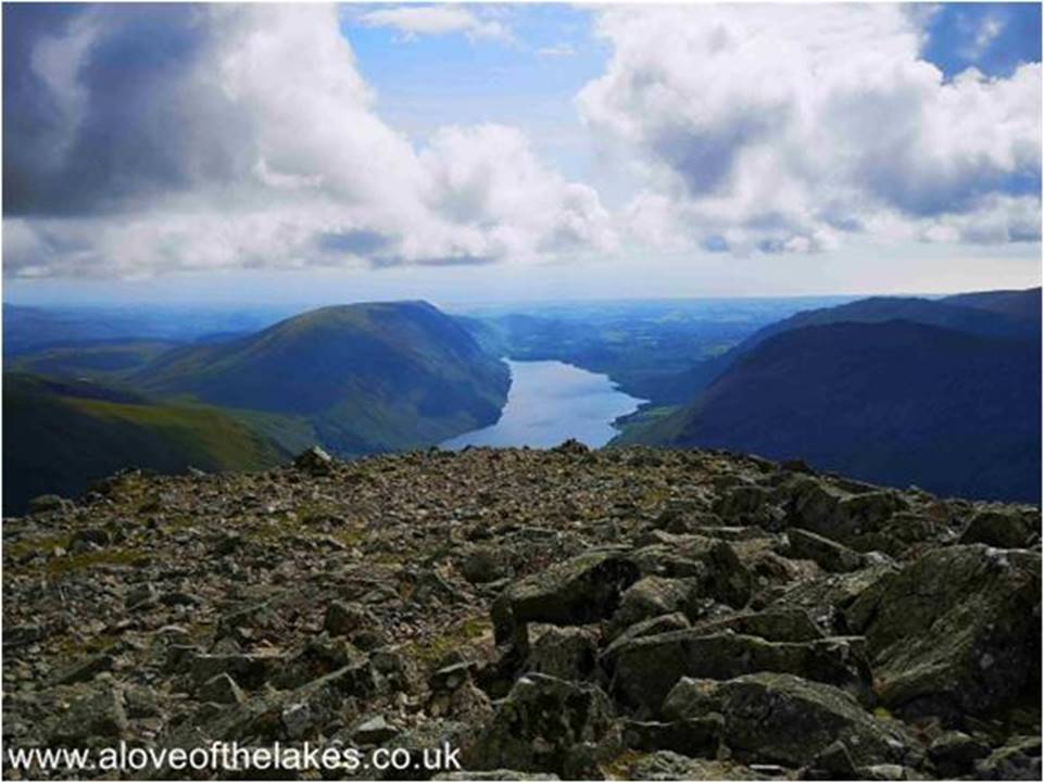 Looking down the length of Wast Water in Wasdale