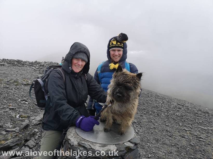 Skiddaw summit in a blizzard