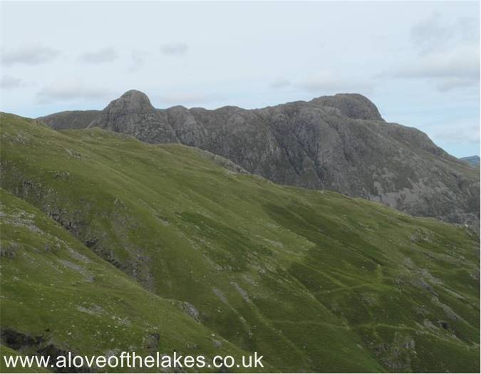 Looking back to the Langdale Pikes